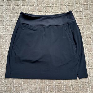 Athleta Soho Skort Women's 2 Black Zipped Pockets Tennis Golf Pickleball Outdoor